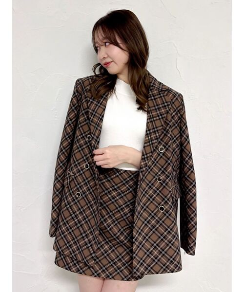dazzlin（ダズリン）の「コンパクトタイトミニスカート（スカート・レディース・アイボリー/その他1/チャコールグレー/ブラウン・MEDIUM/SMALL）」の5枚目の写真
