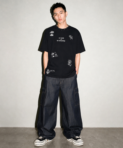 ARTISTWEAR（アーティストウェア）の「[ATW] ラビダドローイング 半袖Tシャツ - 2COLOR（Tシャツ/カットソー・レディース・ホワイト/ブラック・SMALL/MEDIUM/LARGE/X-LARGE/XX-LARGE/XXXX-LARGE）」の3枚目の写真