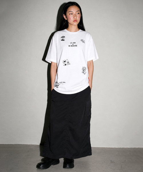 ARTISTWEAR（アーティストウェア）の「[ATW] ラビダドローイング 半袖Tシャツ - 2COLOR（Tシャツ/カットソー・レディース・ホワイト/ブラック・SMALL/MEDIUM/LARGE/X-LARGE/XX-LARGE/XXXX-LARGE）」の6枚目の写真