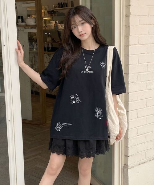 ARTISTWEAR（アーティストウェア）の「[ATW] ラビダドローイング 半袖Tシャツ - 2COLOR（Tシャツ/カットソー・レディース・ホワイト/ブラック・SMALL/MEDIUM/LARGE/X-LARGE/XX-LARGE/XXXX-LARGE）」の7枚目の写真