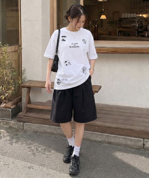ARTISTWEAR（アーティストウェア）の「[ATW] ラビダドローイング 半袖Tシャツ - 2COLOR（Tシャツ/カットソー・レディース・ホワイト/ブラック・SMALL/MEDIUM/LARGE/X-LARGE/XX-LARGE/XXXX-LARGE）」の9枚目の写真