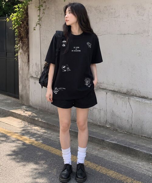 ARTISTWEAR（アーティストウェア）の「[ATW] ラビダドローイング 半袖Tシャツ - 2COLOR（Tシャツ/カットソー・レディース・ホワイト/ブラック・SMALL/MEDIUM/LARGE/X-LARGE/XX-LARGE/XXXX-LARGE）」の10枚目の写真