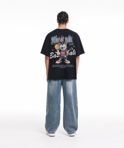 CREAM SODA LAB(クリームソーダラボ)の「ラウドバスケットボールバーニンググレー半袖Tシャツブラック(Tシャツ/カットソー・メンズ・その他・LARGE/X-LARGE/XX-LARGE)」の9枚目の写真