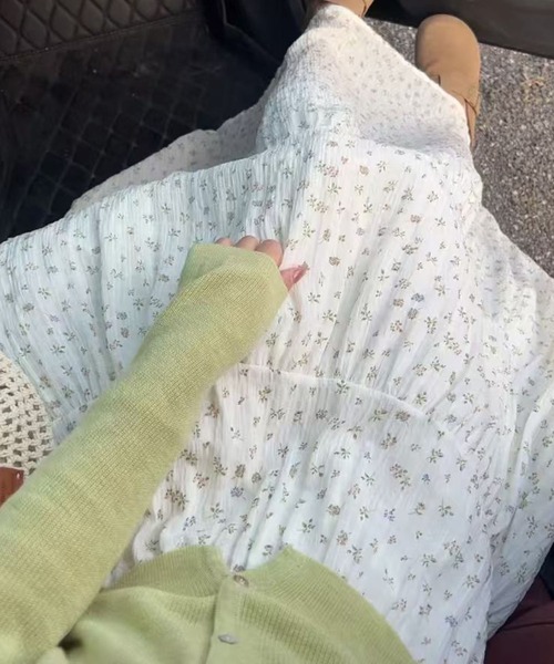 AsheKsha（アシクシャ）の「フレッシュフローラルケーキのロングスカート（スカート・レディース・ホワイト・F）」の9枚目の写真