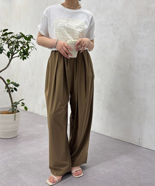 Jena espace merveilleux(ジェナ エスパスメルヴェイユ)の「シアーパッチワークカットソー(Tシャツ/カットソー・レディース・オフホワイト/ライトグレー/ブラック・FREE)」の11枚目の写真