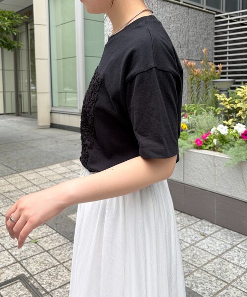 Jena espace merveilleux(ジェナ エスパスメルヴェイユ)の「シアーパッチワークカットソー(Tシャツ/カットソー・レディース・オフホワイト/ライトグレー/ブラック・FREE)」の16枚目の写真