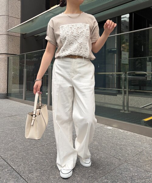 Jena espace merveilleux(ジェナ エスパスメルヴェイユ)の「シアーパッチワークカットソー(Tシャツ/カットソー・レディース・オフホワイト/ライトグレー/ブラック・FREE)」の22枚目の写真