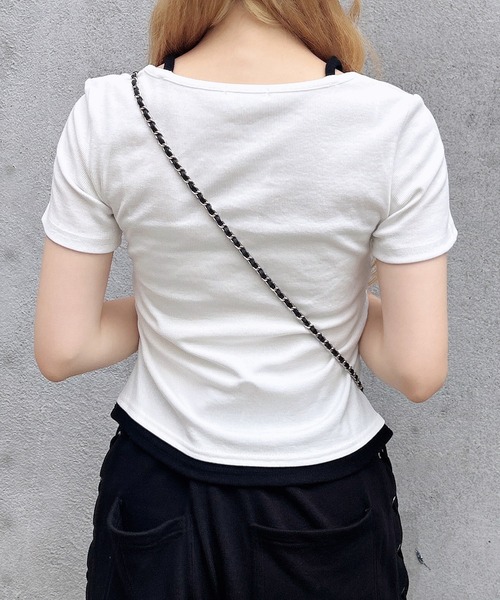 INGNI（イング）の「ヘンリーネックレイヤードナンバリングトップス（Tシャツ/カットソー・レディース・オフホワイト/ブラック/ブラック系7/ホワイト×ブラック・M）」の20枚目の写真