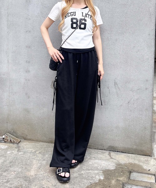 INGNI（イング）の「ヘンリーネックレイヤードナンバリングトップス（Tシャツ/カットソー・レディース・オフホワイト/ブラック/ブラック系7/ホワイト×ブラック・M）」の21枚目の写真