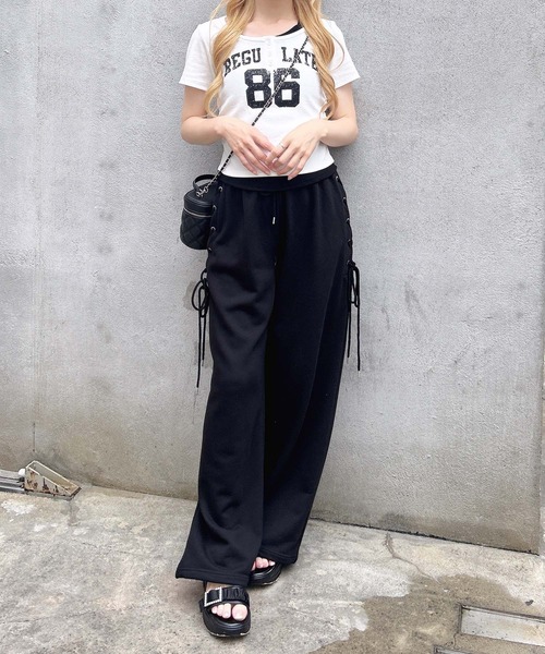 INGNI（イング）の「ヘンリーネックレイヤードナンバリングトップス（Tシャツ/カットソー・レディース・オフホワイト/ブラック/ブラック系7/ホワイト×ブラック・M）」の22枚目の写真