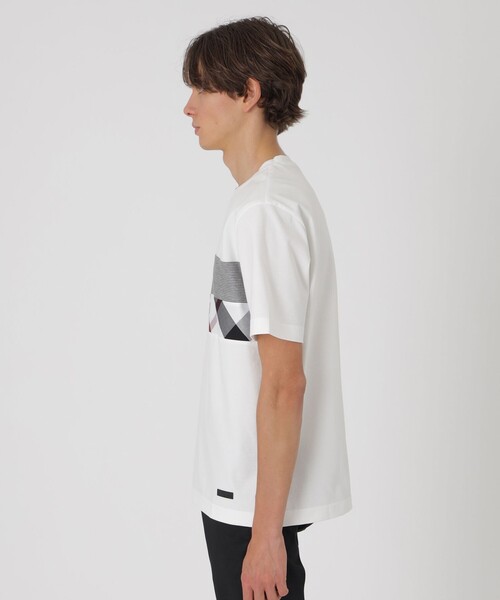 BLACK LABEL CRESTBRIDGE（ブラックレーベル・クレストブリッジ）の「パネルパッチワークプラチナポンチTシャツ（Tシャツ/カットソー・メンズ・ブラック/ネイビー/オフホワイト・M/L/XL）」の5枚目の写真