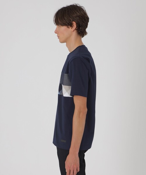 BLACK LABEL CRESTBRIDGE（ブラックレーベル・クレストブリッジ）の「パネルパッチワークプラチナポンチTシャツ（Tシャツ/カットソー・メンズ・ブラック/ネイビー/オフホワイト・M/L/XL）」の15枚目の写真