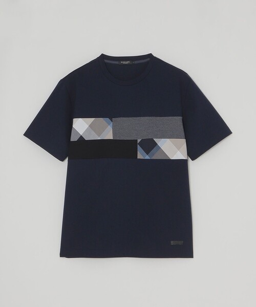 BLACK LABEL CRESTBRIDGE（ブラックレーベル・クレストブリッジ）の「パネルパッチワークプラチナポンチTシャツ（Tシャツ/カットソー・メンズ・ブラック/ネイビー/オフホワイト・M/L/XL）」の18枚目の写真