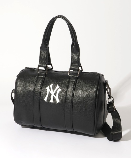MLB(メジャーリーグベースボール)の「【MLB/メジャーリーグベースボール】ワンポイント シボ生地 ミニボストンバッグ ショルダーバッグ(ショルダーバッグ・レディース・ブラック系2/グレー系/ブラック系1・FREE)」の2枚目の写真