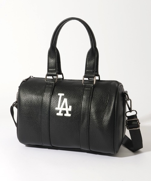 MLB(メジャーリーグベースボール)の「【MLB/メジャーリーグベースボール】ワンポイント シボ生地 ミニボストンバッグ ショルダーバッグ(ショルダーバッグ・レディース・ブラック系2/グレー系/ブラック系1・FREE)」の1枚目の写真