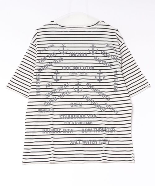 many men many mind(メニーメンメニーマインド)の「/many men many mind/テレコボーダーマリンptバスクTee(Tシャツ/カットソー・メンズ・ブラック系その他・MEDIUM)」の1枚目の写真
