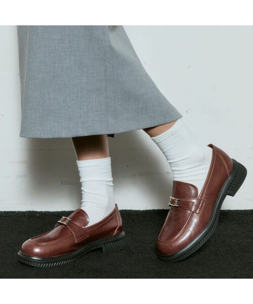 APIED MARCHE(アピエド マルシェ)の「エクラ 牛革ローファー 4.5cm -PM3009 (2カラー)(ローファー・レディース・ダークブラウン/ブラック・23.5cm/24cm/24.5cm/25cm/22.5cm/23cm)」の1枚目の写真