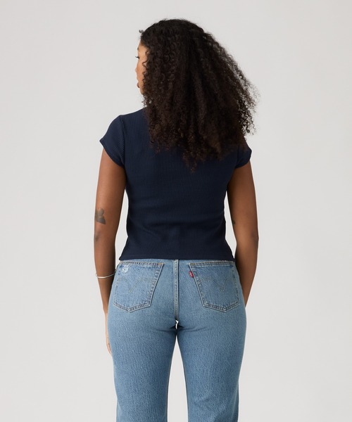 Levi's(リーバイス)の「Levi's/リーバイス DRY GOODS ワッフルTシャツ(Tシャツ/カットソー・レディース・ネイビー・XS/S/M)」の3枚目の写真