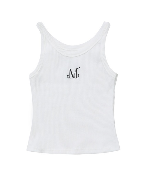 MUCENT(ムセント)の「バックディテールシグネチャースリーブレスゴルジタンクトップ(6カラー)(Tシャツ/カットソー・レディース・ホワイト/ブラック/ベージュ/ネイビー/グレー/レッド・FREE)」の2枚目の写真