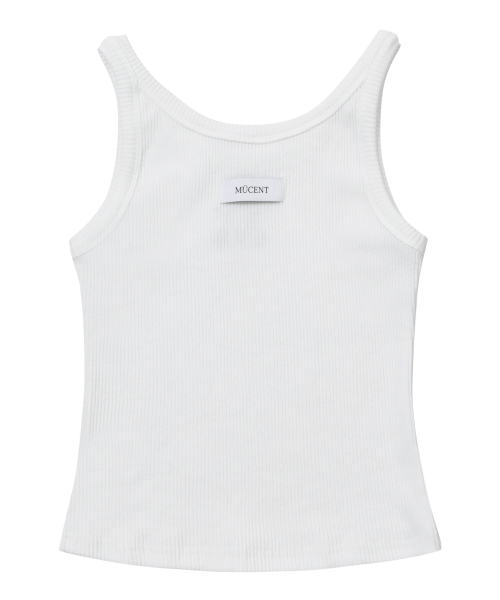 MUCENT(ムセント)の「バックディテールシグネチャースリーブレスゴルジタンクトップ(6カラー)(Tシャツ/カットソー・レディース・ホワイト/ブラック/ベージュ/ネイビー/グレー/レッド・FREE)」の10枚目の写真