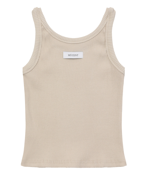 MUCENT(ムセント)の「バックディテールシグネチャースリーブレスゴルジタンクトップ(6カラー)(Tシャツ/カットソー・レディース・ホワイト/ブラック/ベージュ/ネイビー/グレー/レッド・FREE)」の18枚目の写真