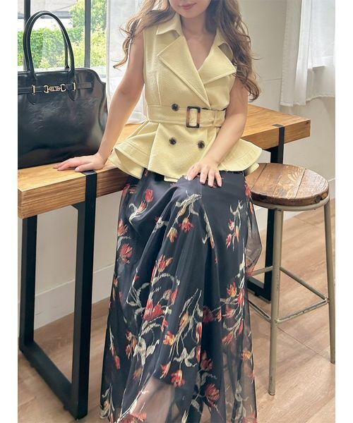 LILY BROWN(リリーブラウン)の「ランダムヘムペプラムジレ(その他アウター・レディース・イエロー/ベージュ/マルチ・F)」の18枚目の写真