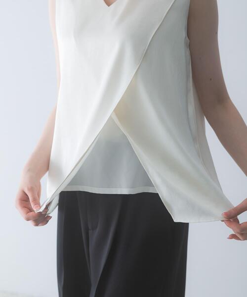 URBAN RESEARCH ROSSO WOMEN(アーバンリサーチ ロッソ)の「2WAYネックサテンブラウス(シャツ/ブラウス・レディース・オフホワイト/ブラック・FREE)」の10枚目の写真