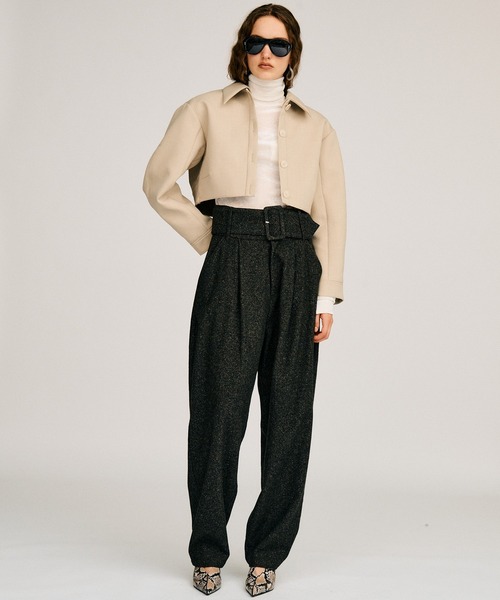PRANK PROJECT（プランクプロジェクト）の「【2026Autumn Pre-Order】デタッチャブルノーカラーボンディングブルゾン / Detachable No-Collar Bonding Blouson（ブルゾン・レディース・ベージュ/ブラック・FREE）」の5枚目の写真