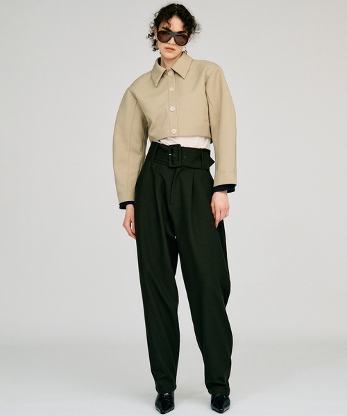 PRANK PROJECT（プランクプロジェクト）の「【2026Autumn Pre-Order】デタッチャブルノーカラーボンディングブルゾン / Detachable No-Collar Bonding Blouson（ブルゾン・レディース・ベージュ/ブラック・FREE）」の6枚目の写真