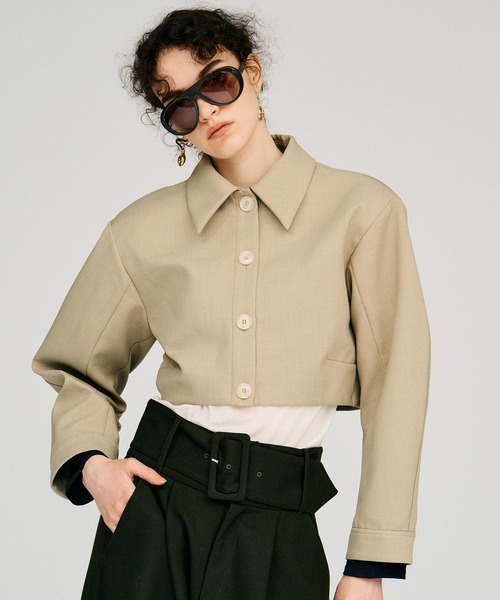 PRANK PROJECT（プランクプロジェクト）の「【2026Autumn Pre-Order】デタッチャブルノーカラーボンディングブルゾン / Detachable No-Collar Bonding Blouson（ブルゾン・レディース・ベージュ/ブラック・FREE）」の15枚目の写真