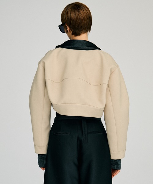 PRANK PROJECT（プランクプロジェクト）の「【2026Autumn Pre-Order】デタッチャブルノーカラーボンディングブルゾン / Detachable No-Collar Bonding Blouson（ブルゾン・レディース・ベージュ/ブラック・FREE）」の13枚目の写真