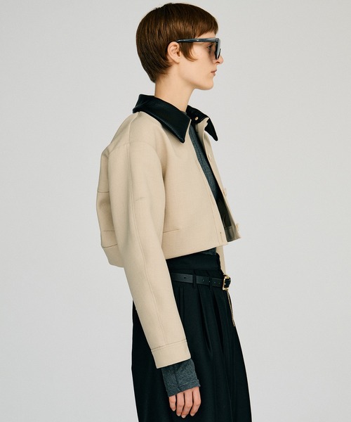 PRANK PROJECT（プランクプロジェクト）の「【2026Autumn Pre-Order】デタッチャブルノーカラーボンディングブルゾン / Detachable No-Collar Bonding Blouson（ブルゾン・レディース・ベージュ/ブラック・FREE）」の14枚目の写真