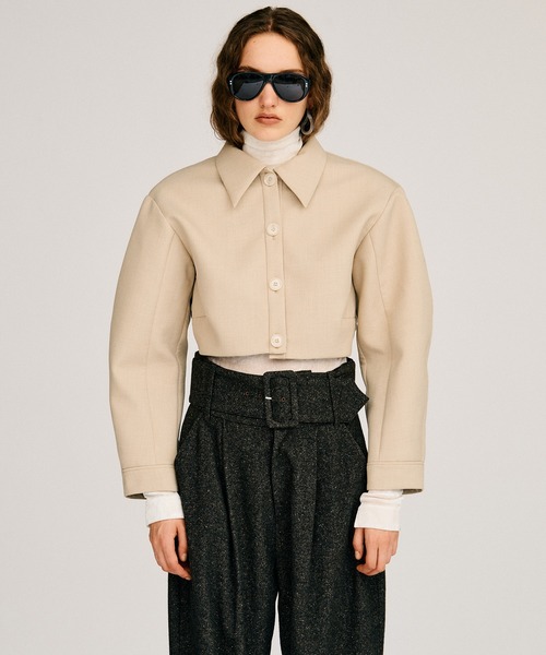 PRANK PROJECT（プランクプロジェクト）の「【2026Autumn Pre-Order】デタッチャブルノーカラーボンディングブルゾン / Detachable No-Collar Bonding Blouson（ブルゾン・レディース・ベージュ/ブラック・FREE）」の17枚目の写真