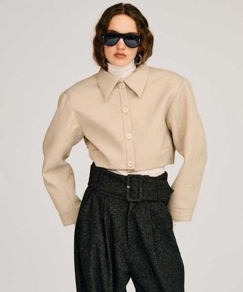 PRANK PROJECT（プランクプロジェクト）の「【2026Autumn Pre-Order】デタッチャブルノーカラーボンディングブルゾン / Detachable No-Collar Bonding Blouson（ブルゾン・レディース・ベージュ/ブラック・FREE）」の16枚目の写真