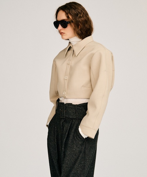 PRANK PROJECT（プランクプロジェクト）の「【2026Autumn Pre-Order】デタッチャブルノーカラーボンディングブルゾン / Detachable No-Collar Bonding Blouson（ブルゾン・レディース・ベージュ/ブラック・FREE）」の18枚目の写真