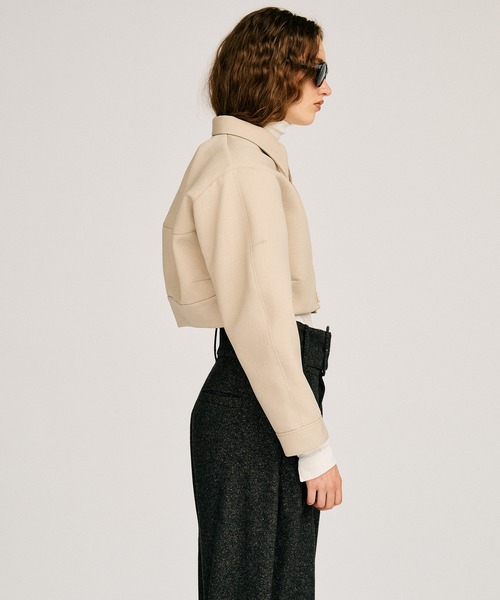 PRANK PROJECT（プランクプロジェクト）の「【2026Autumn Pre-Order】デタッチャブルノーカラーボンディングブルゾン / Detachable No-Collar Bonding Blouson（ブルゾン・レディース・ベージュ/ブラック・FREE）」の20枚目の写真