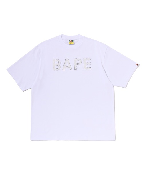 A BATHING APE(アベイシングエイプ)の「BAPE RHINESTONE LOGO RELAXED FIT TEE(Tシャツ/カットソー・メンズ・ホワイト/ブラック・LARGE/MEDIUM/SMALL/XX-LARGE/X-LARGE)」の1枚目の写真