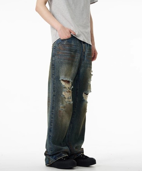 REBALANCE（リバランス）の「レトロダメージデニム（デニムパンツ・レディース・A・LARGE/X-LARGE/MEDIUM）」の4枚目の写真