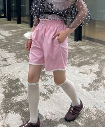 【HELLO.SANFRANCISCO】レース付ストライプショートパンツ
