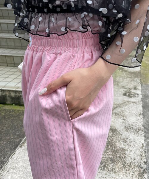 HELLO.SANFRANCISCO（ハローサンフランシスコ）の「【HELLO.SANFRANCISCO】レース付ストライプショートパンツ（その他パンツ・レディース・ブルー/ピンク・ONE SIZE）」の21枚目の写真