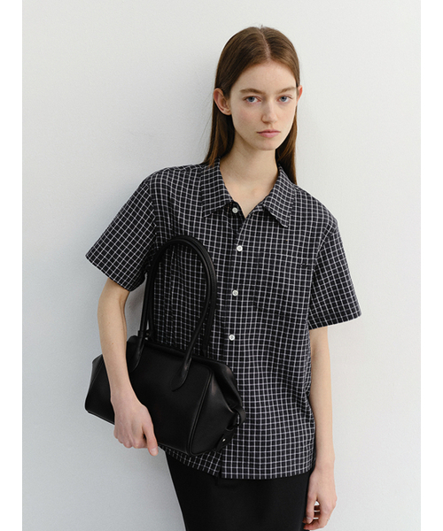 DUNST(ダンスト)の「UNISEX CHECKED PAJAMA SHIRT_UDSH6B133_BLACK CHECK(シャツ/ブラウス・レディース・ブラック・LARGE/MEDIUM/SMALL/X-SMALL/X-LARGE)」の2枚目の写真