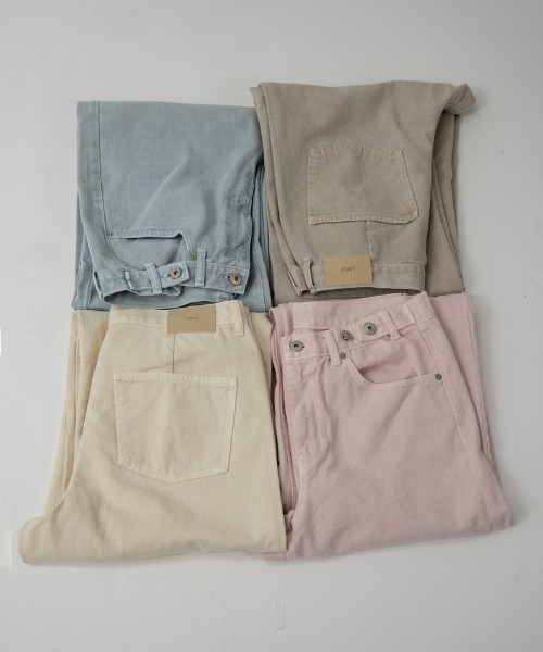 lawgy(ラウジー)の「tuck button accent color pants / タックボタンアクセントカラーパンツ(デニムパンツ・レディース・アイボリー/ピンク/ライトブルー・FREE)」の22枚目の写真