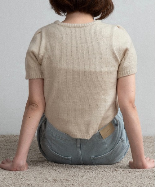 lawgy(ラウジー)の「tuck button accent color pants / タックボタンアクセントカラーパンツ(デニムパンツ・レディース・アイボリー/ピンク/ライトブルー・FREE)」の6枚目の写真