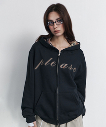 Bono patch Sweat Hoodie Zip Up (Cool Charcoal)