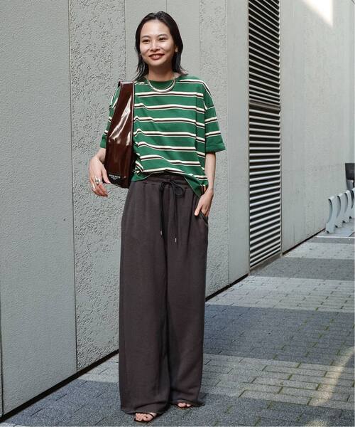 JOURNAL STANDARD(ジャーナルスタンダード)の「《追加4》汗ジミ防止ボーダービッグT(Tシャツ/カットソー・レディース・ベージュ/ブラック/ウッド/グリーン/グレー・FREE)」の11枚目の写真