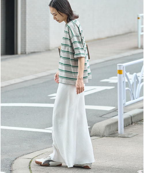 JOURNAL STANDARD(ジャーナルスタンダード)の「《追加4》汗ジミ防止ボーダービッグT(Tシャツ/カットソー・レディース・ベージュ/ブラック/ウッド/グリーン/グレー・FREE)」の20枚目の写真