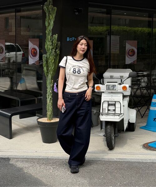 MUSINSA STANDARD WOMAN（ムシンサスタンダードウーマン）の「ウィメンズエッセンシャルカーブデニムパンツ[ディープインディゴ]（デニムパンツ・レディース・その他・30/24/25/26/27/28/29）」の14枚目の写真