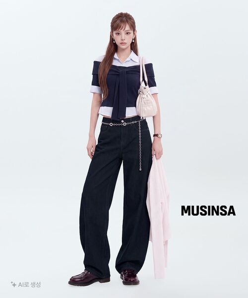 MUSINSA STANDARD WOMAN（ムシンサスタンダードウーマン）の「ウィメンズエッセンシャルカーブデニムパンツ[ディープインディゴ]（デニムパンツ・レディース・その他・30/24/25/26/27/28/29）」の16枚目の写真