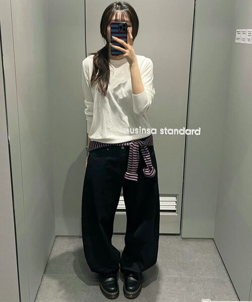MUSINSA STANDARD WOMAN（ムシンサスタンダードウーマン）の「ウィメンズエッセンシャルカーブデニムパンツ[ディープインディゴ]（デニムパンツ・レディース・その他・30/24/25/26/27/28/29）」の17枚目の写真