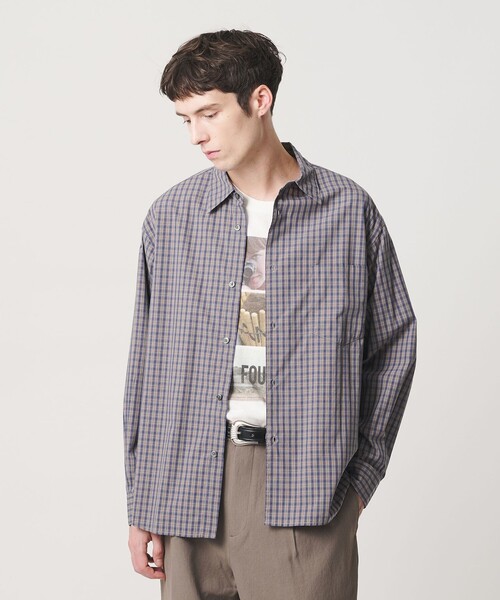 BEAUTY&YOUTH UNITED ARROWS(ビューティーアンドユースユナイテッドアローズ)の「ピーチスキン チェック レギュラー シャツ FORM型(シャツ/ブラウス・メンズ・イエロー/コバルトブルー・XL/S/L/M)」の2枚目の写真